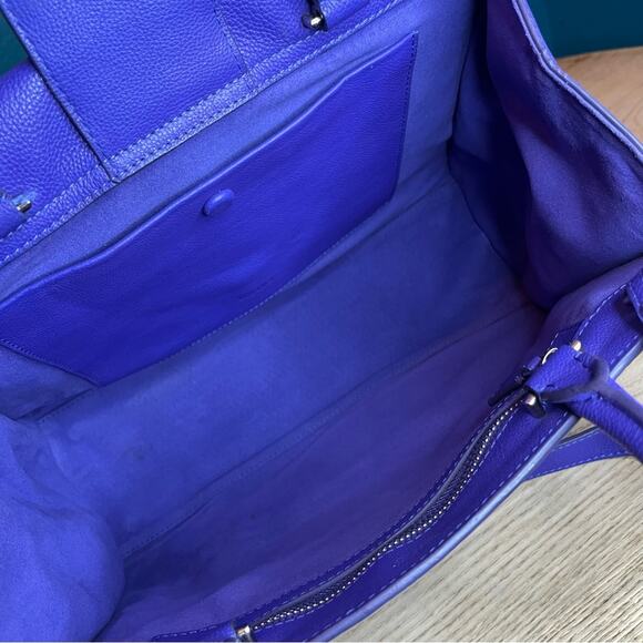 Givenchy Obsedia Medium Flap Pebbled Calfskin Satchel Purse Bag Concord Purple - Picture 9 of 15